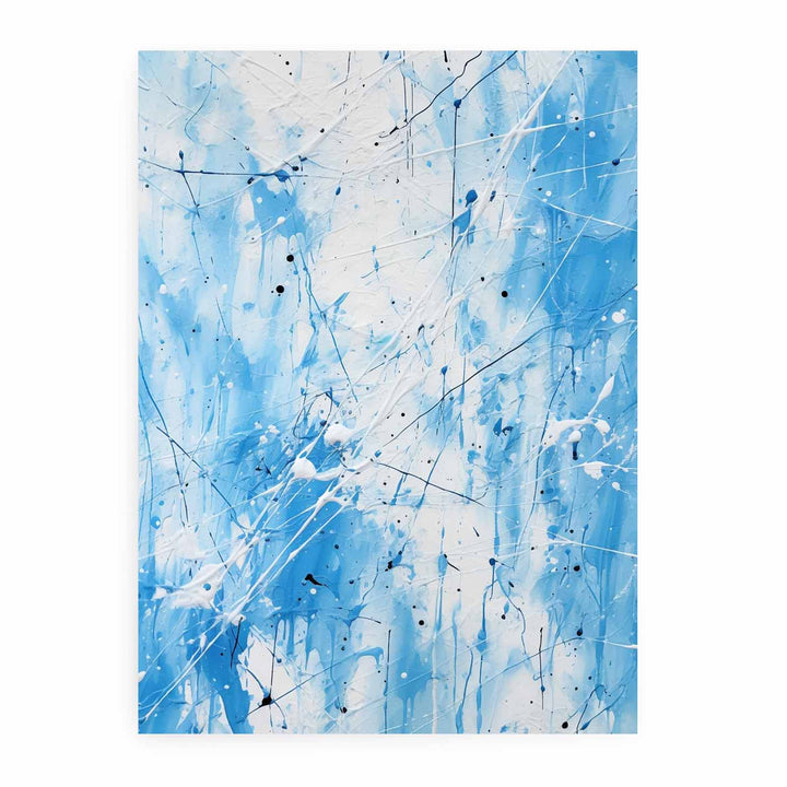 Painting Blue White Color Drips 
