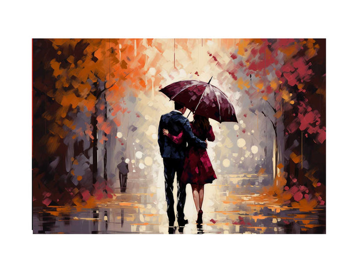 Couple Umbrella Art Painting