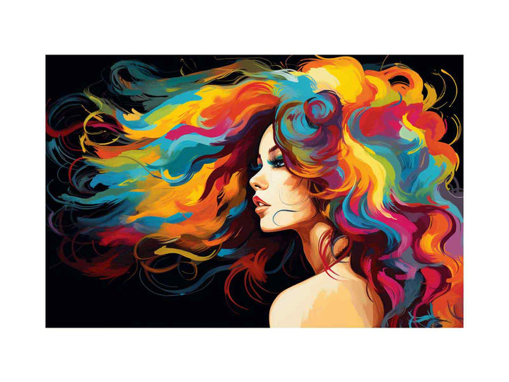 Girl Hair Modern Art Painting 