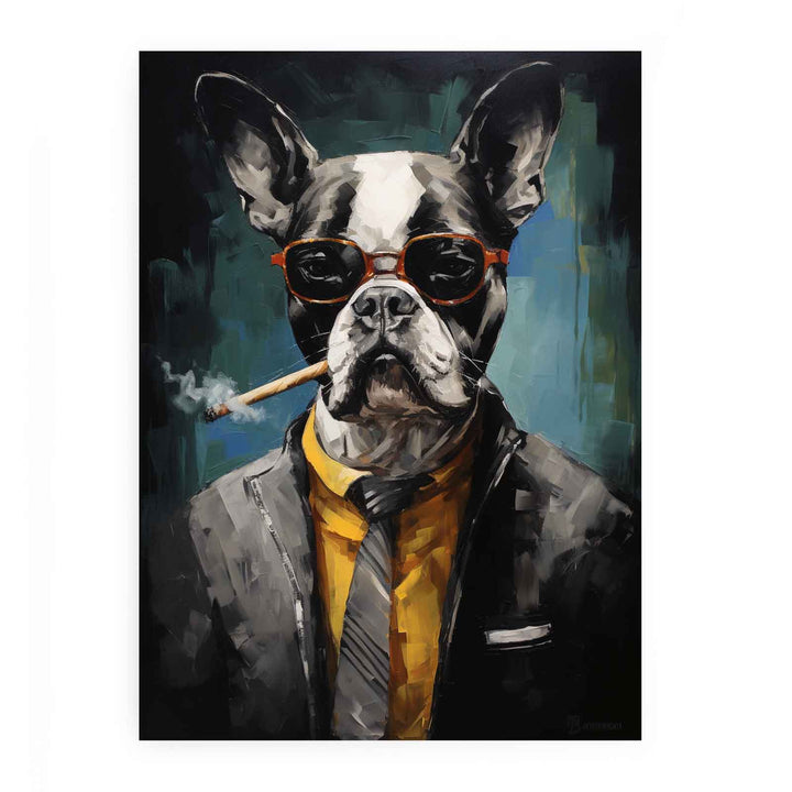 Modern Dog Smoke Art Painting 