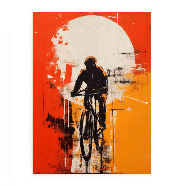 Cycle Rider Modern Art Painting 