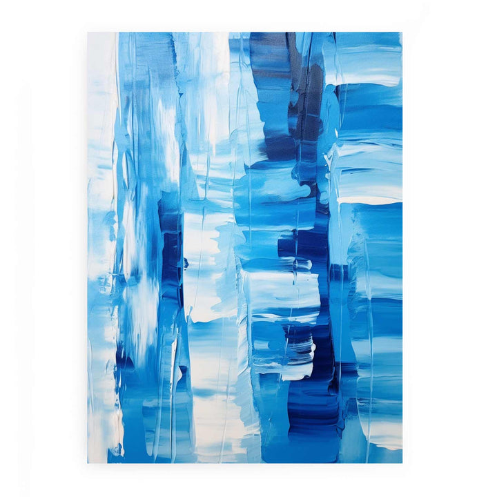White Blue Abstract Painting