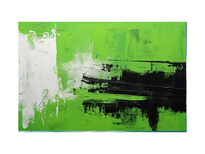 Abstract Painting Green Black