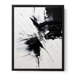 Black White Abstract Painting  Canvas Print