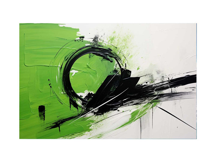Green Black Abstract Painting 