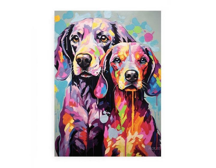 Two Dog Modern Art Painting 