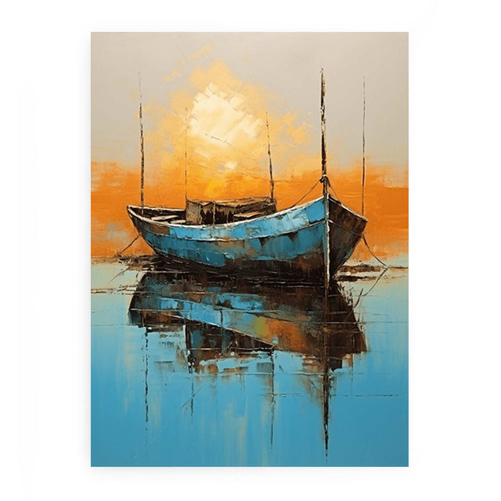Modern Art  Boat Water Painting 