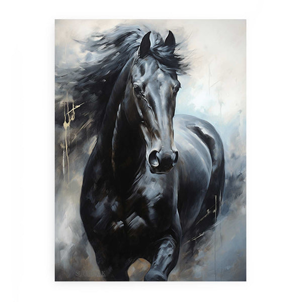 Black Horse Modern Art  Painting 