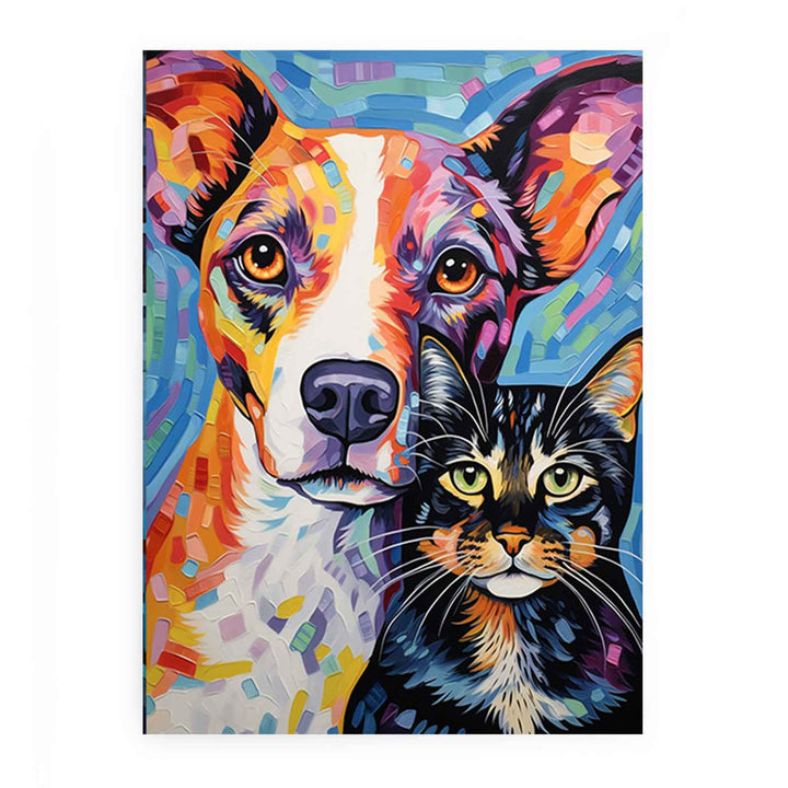  Cat Dog Modern Art Painting 