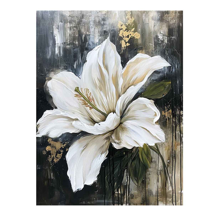 White Flower Modern Art  Painting 