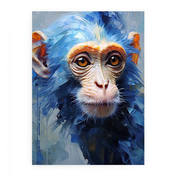 Modern Blue Monkey Art Painting