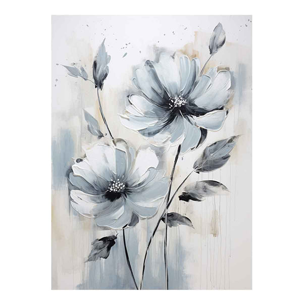 Flower Grey Art Painting 