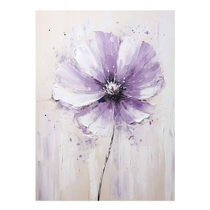 Flower White Purple Art Painting 