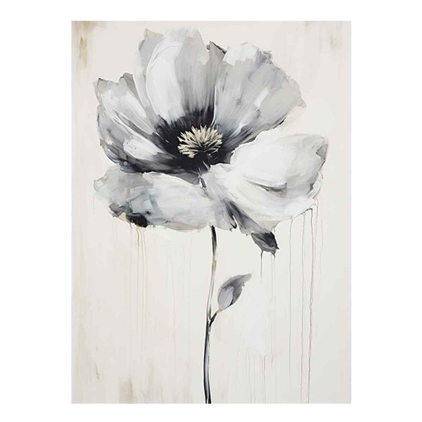 White Black Flower Art Painting 