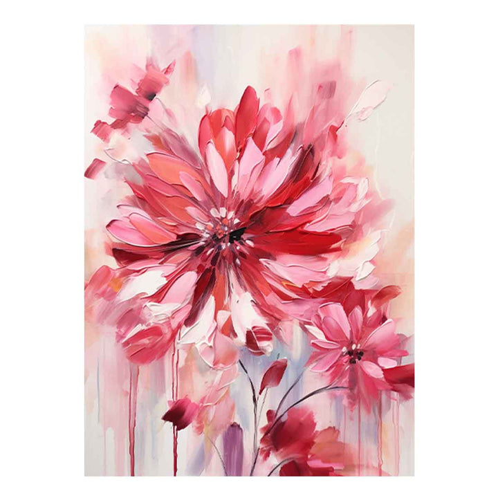 Pink Red Flower Painting 