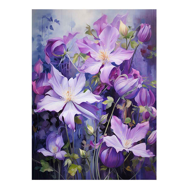 Flower Purple Art Painting 