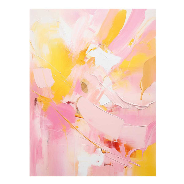 Yellow Pink  Abstract Art