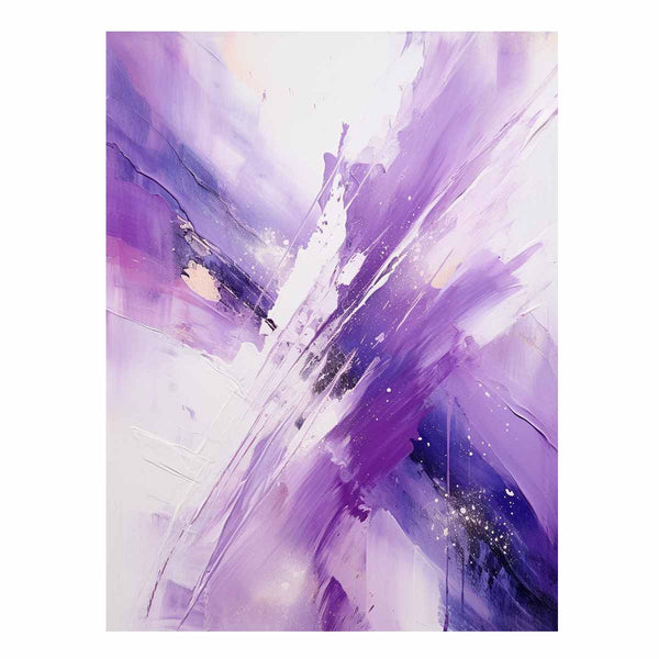 Purple  White Abstract Art