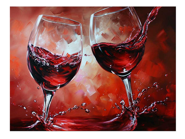 Red wine glass painitng